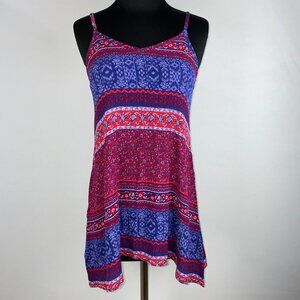 Forever 21 Tunic Tank Top Women's S Floral Tribal Aztec Summer Beach Vacation